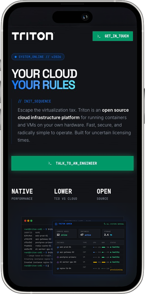 Triton Cloud screenshot